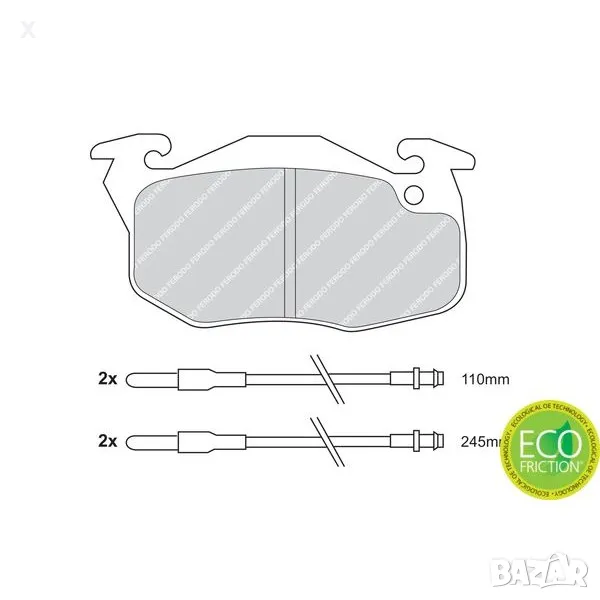 FERODO FSL729 ПРЕДНИ НАКЛАДКИ PEUGEOT 106 / CITROEN Saxo 1991-2001 OE 425272 OE 425265 OE 95666970  , снимка 1