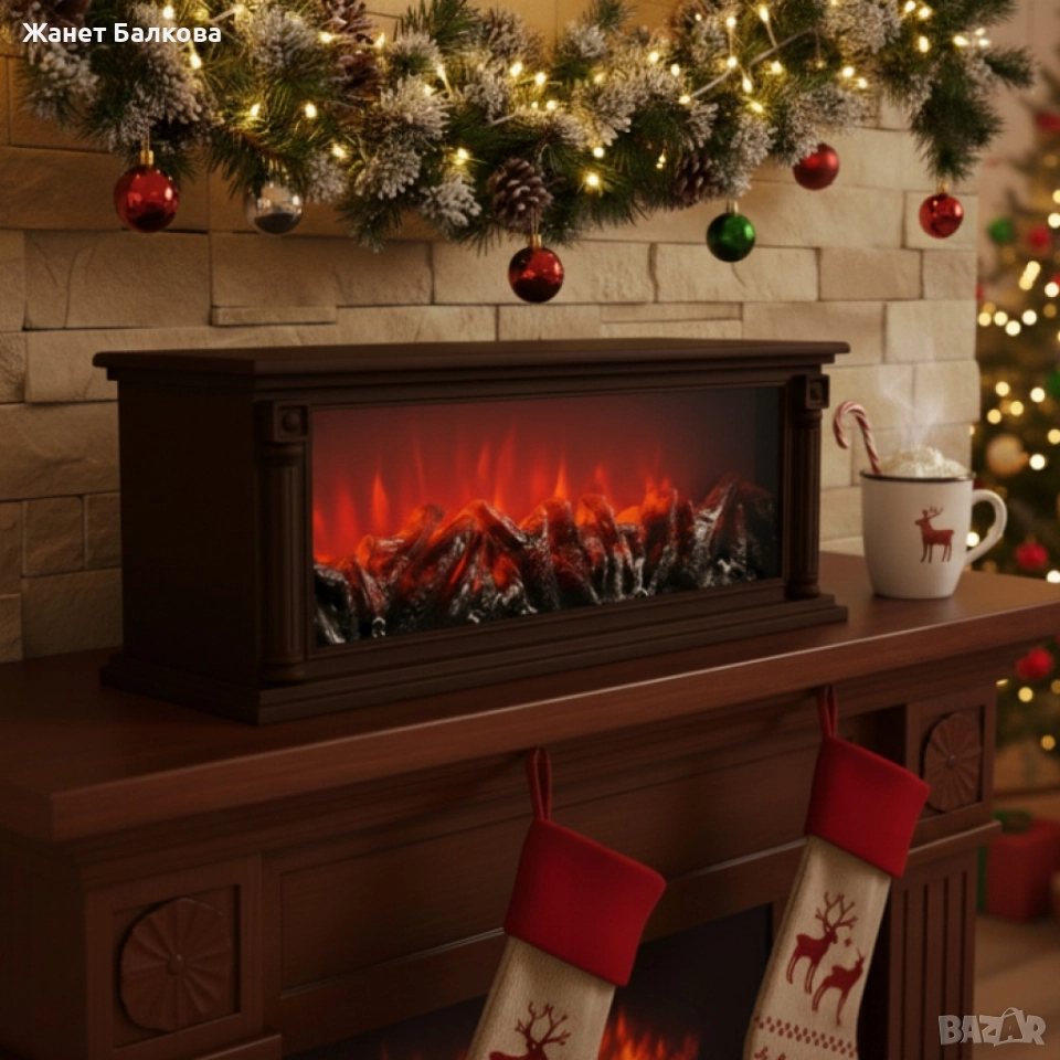 Голяма LED камина с ефект на жар – уют и атмосфера без дим и огън SP47, снимка 1