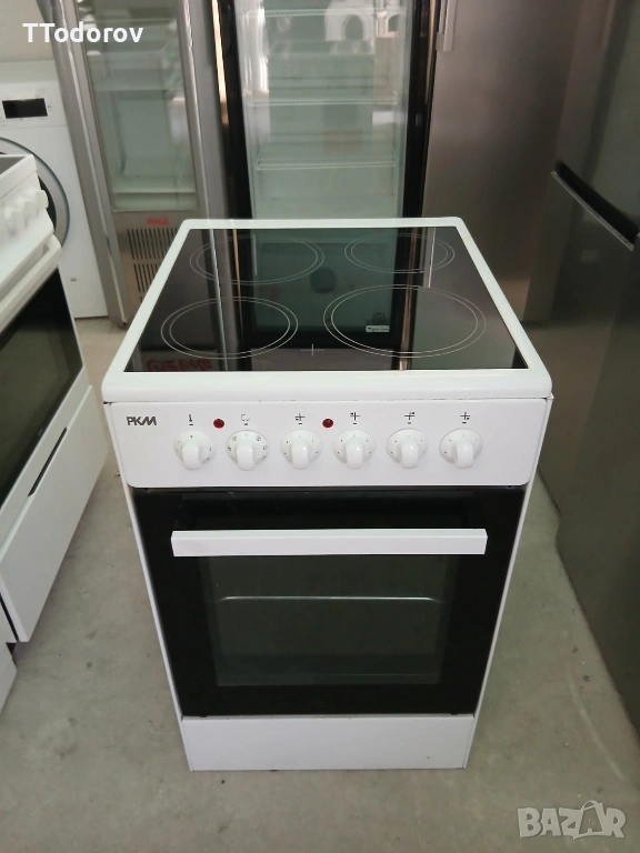 Готварска печка с керамичен плот и фурна с вентилатор EH4-50Gk7 , снимка 1