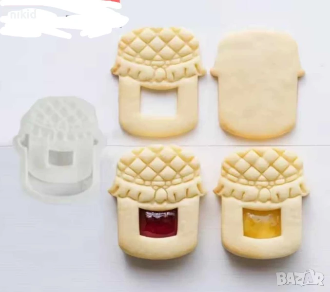 Буркан Бурканче с отвор дупка етикет пластмасов резец форма фондан тесто бисквитки, снимка 1