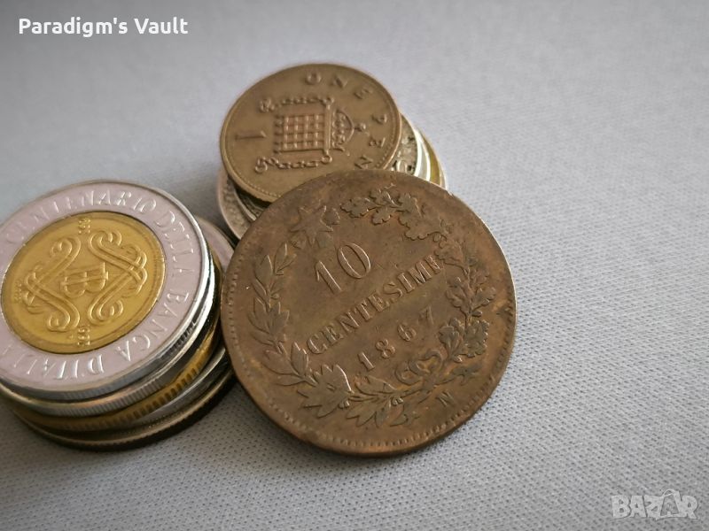 Монета - Италия - 10 чентесими | 1867г., снимка 1