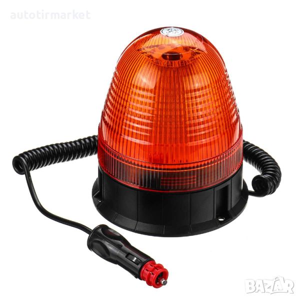 LED ЛЕД Аварийна/сигнална лампа Маяк буркан 12 / 24V – 80 Диода, снимка 1