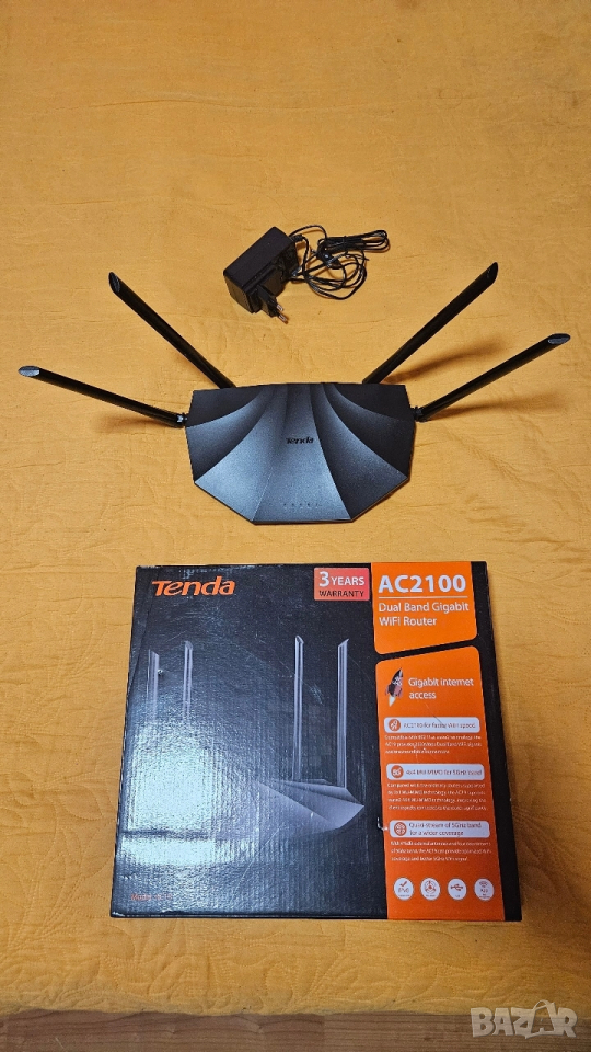 Рутер wireless Tenda AC19, AC2100, Gigabit,USB, dual-band, 4 antene, firewall, MU-MIMO, Wave 2, IPv6, снимка 1