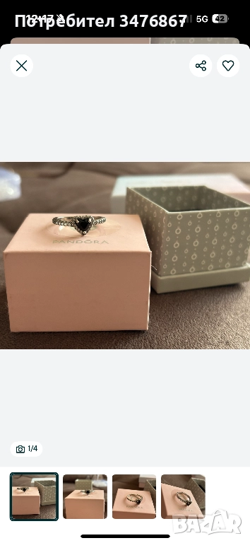 Дамски пръстен Pandora , снимка 1