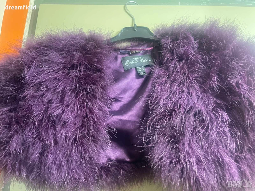 Наметка/елече от щраусови пера- теменужено лилаво, снимка 1