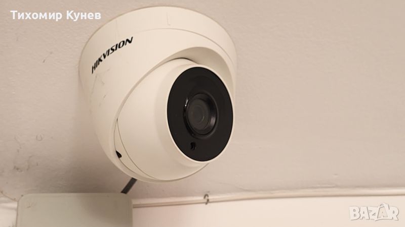 Коплект за видеонаблюдение Hikvision- 3 бр.куполни камери, рекордер и сплитер, снимка 1