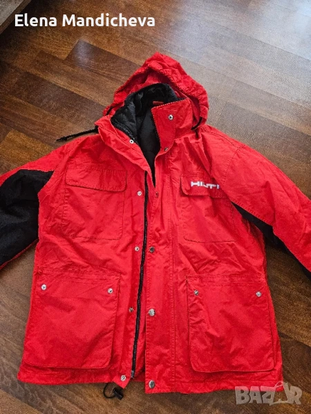 Зимно планинско непромокаемо яке парка с подвижна подплата скриваща се качулка двоен цип 5 джоба , снимка 1