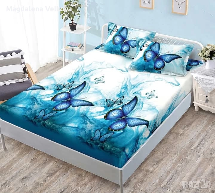 Чаршаф с ластик и 2 калъфки , снимка 1