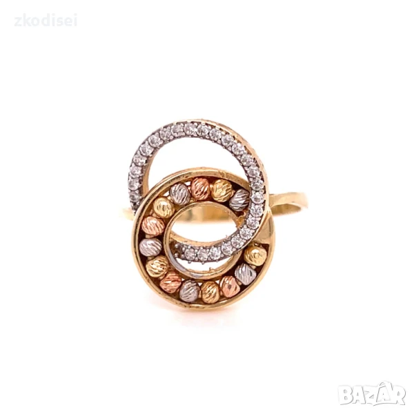 Златен дамски пръстен 2,99гр. 14кр. проба:585 размер:52 модел:33068-1, снимка 1