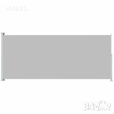 vidaXL Прибираща се дворна странична тента, 220x500 см, сива（SKU:317942, снимка 1