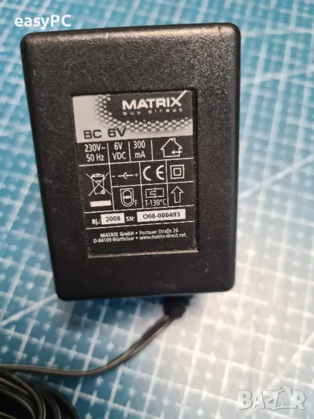 Оригинален захранващ адаптер MATRIX BUY DIRECT 6V 300mA, снимка 1