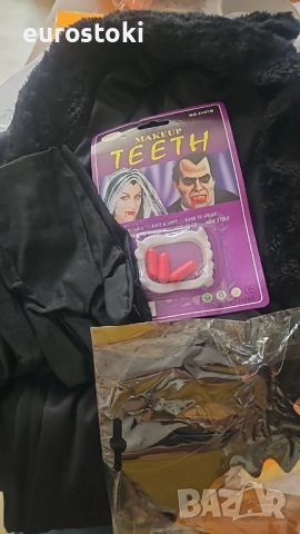 Детски костюм на прилеп, вампирски костюм с аксесоари, с крила на прилеп за Хелоуин. S-M размер, снимка 6 - Детски комплекти - 52148557