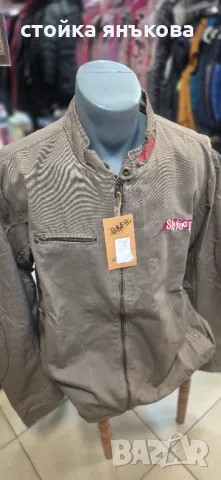 Мъжко яке, пролетно есенно в бежово кафяво, памучен плат , снимка 5 - Якета - 49748304