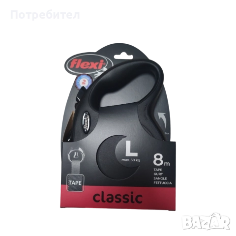 Повод Flexi Classic, лента, размер L – 8 метра, до 50 кг