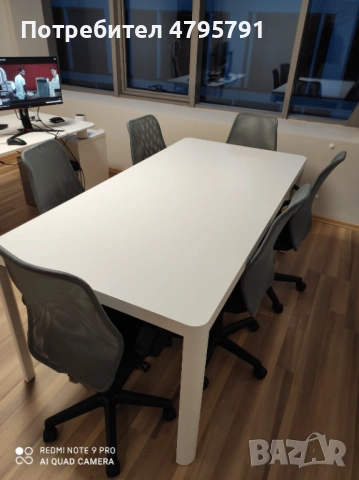 Бяла маса IKEA в комплект с 6 броя столове - добро състояние