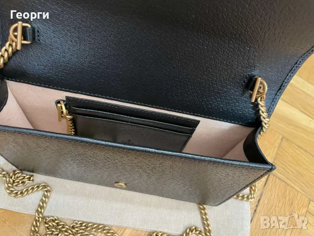 Дамска чанта Мини Gucci Гучи Diana Черна кожа Златно Gold GG лого, снимка 11 - Чанти - 47004017