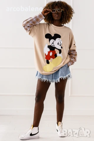 Дамска блуза с дълги ръкави Mickey, 3цвята , снимка 6 - Блузи с дълъг ръкав и пуловери - 50490900