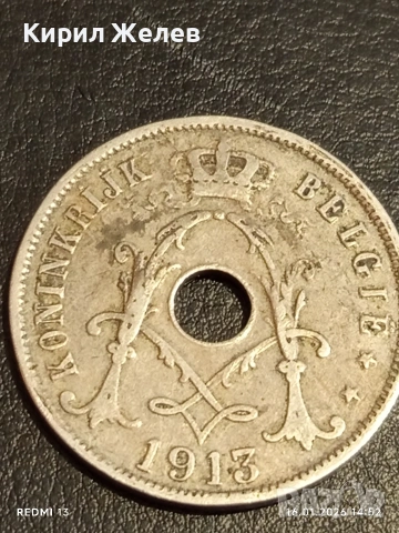 Монета 25 сантима 1913г. Кралство Белгия Крал Албер първи за КОЛЕКЦИЯ 23074, снимка 5 - Нумизматика и бонистика - 53122120