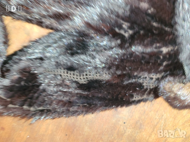 естествена НОРКА плетено яке с качулка - М, снимка 5 - Якета - 53730797