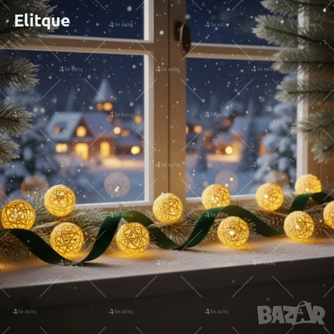 Коледни лампички декорация – крушки с батерии 10 броя "1 цвят ,като на снимките", снимка 2 - Декорация за дома - 52787568