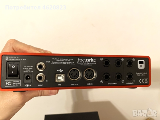 Focusrite Scarlett 6i6 2nd Generation аудио интерфейс, снимка 3 - Други - 52483402