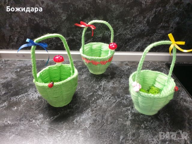 Великденски кошнички с украса за яйца, снимка 2 - Други - 45183312