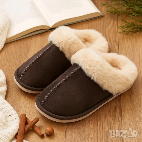 Оригинални Пухкави зимни пантофи SWISS LYX с мемори пяна и гел против умора и мекота !, снимка 2 - Чехли - 51852555