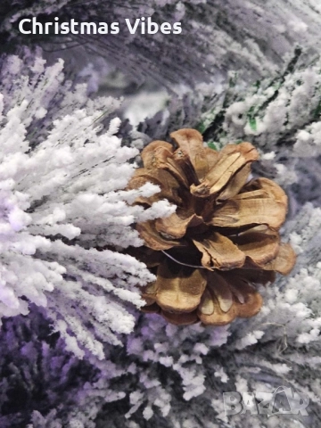 Изкуствено борче/елха със заскрежени иглички, снимка 4 - Декорация за дома - 52229722