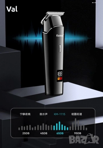 Безжична машинка за подстригване Kemei с LED дисплей , снимка 18 - Машинки за подстригване - 53761307