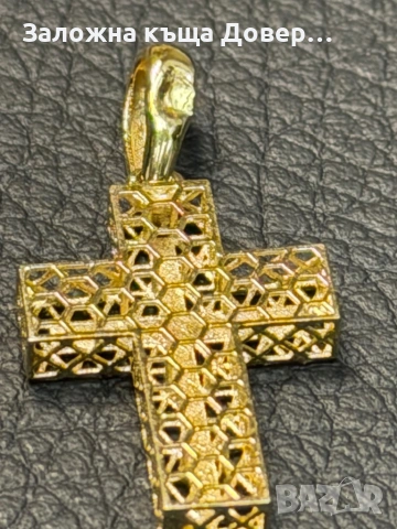 Златен КРЪСТ  ЧИСТО НОВ уникален златно14 к 585 gold zlato krast , снимка 4 - Колиета, медальони, синджири - 53457553