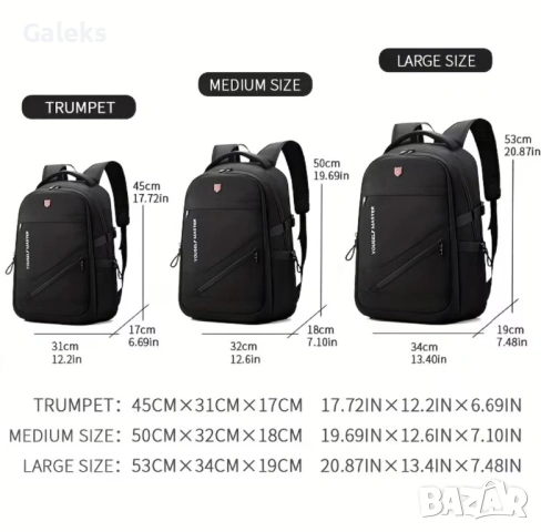 Мъжка оригинална и обемна раница /Универсална с широко предназначение!, снимка 4 - Раници - 53502622