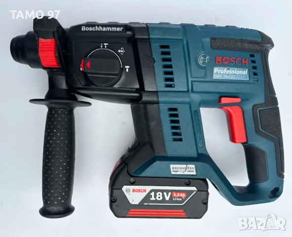 BOSCH GBH 18V-21 - Акумулаторен безчетков перфоратор 2x18V 5.0Ah, снимка 2 - Други инструменти - 47994248