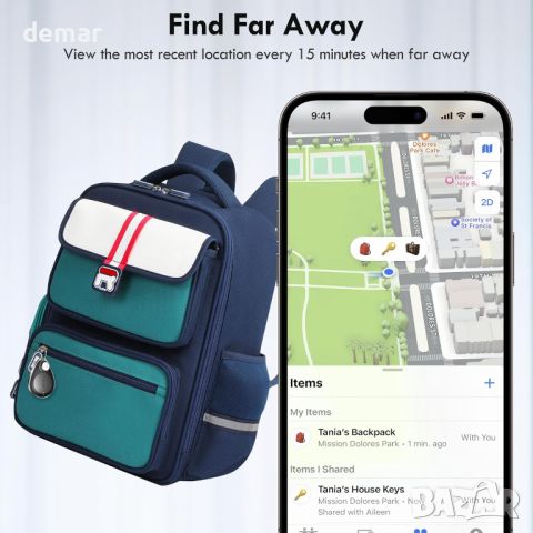 Utag GPS тракер за деца 2 пакета, Key Finder работи с Apple Find My (само за iOS), IP67, снимка 3 - Аксесоари за Apple - 46009364