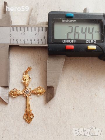 Стар златен 18к кръст , снимка 10 - Колиета, медальони, синджири - 45674276