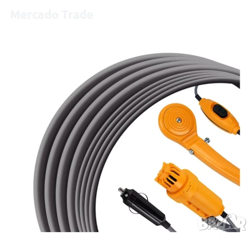 Портативен къмпинг душ Mercado Trade, С помпа, За МПС, 12V, снимка 3 - Къмпинг мебели - 50524384