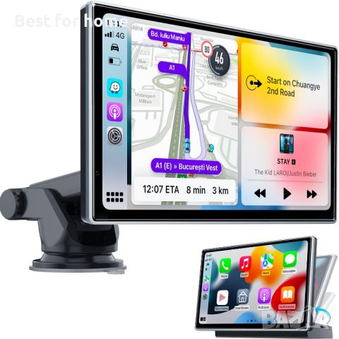 Мултимедия Westods Wireless Apple Carplay & Android Auto, преносим 7" HD IPS екран за кола, GPS нави, снимка 2 - Аксесоари и консумативи - 46709222