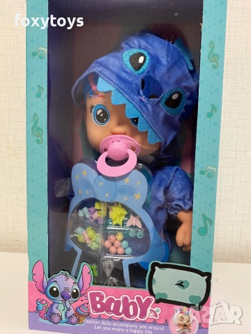Ходещо и плачещо бебе кукла Стич,мъниста за гривна, Cry babies, Stitch, снимка 6 - Кукли - 52432501