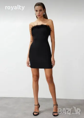 Дамска рокля с пера , снимка 5 - Рокли - 49942825