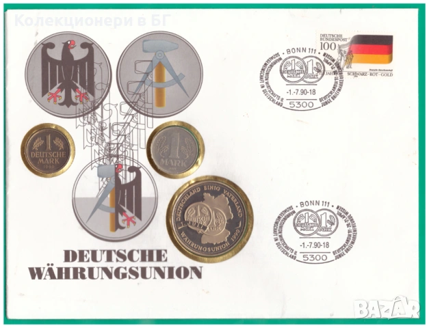 НУМИЗМАТИЧЕН ПЛИК С ДВЕ МОНЕТИ И ПЛАКЕТ (NUMISBRIEF) /виж описанието/