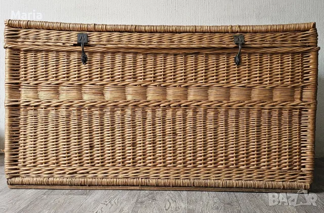 Уникален ръчно плетен кош/ракла,120х60х60, снимка 4 - Антикварни и старинни предмети - 50153981