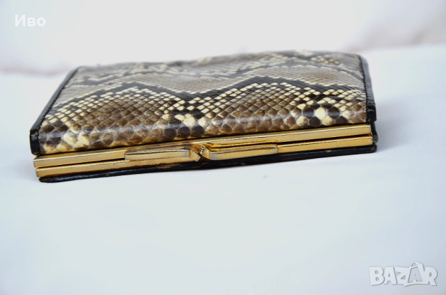 Луксозно дамско портмоне от естествена кожа на питон, снимка 5 - Портфейли, портмонета - 53815219