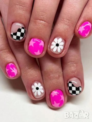 👑 💗Комплект Разкошни Press-on Изкуствени Нокти 24 броя 💋 КОД : nail1155💗 👑 💋 ➡️ 😱Уникалниииии, снимка 1 - Продукти за маникюр - 46701160