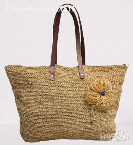 Плетена ръчно, нова чанта - лятна градска, плажна, снимка 1 - Чанти - 46011783