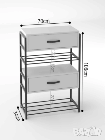 Шкаф за обувки с 4 рафта и 2 врати/ Етажерка за обувки/ Рафт за обувки, снимка 10 - Шкафове - 52154159