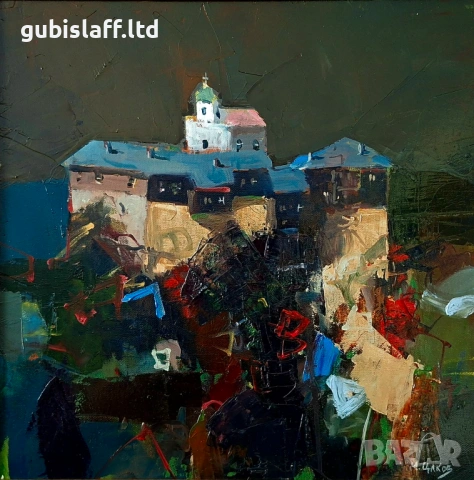 Картина, Гложенски манастир, "Вечер", худ. М. Цаков, снимка 2 - Картини - 53969268