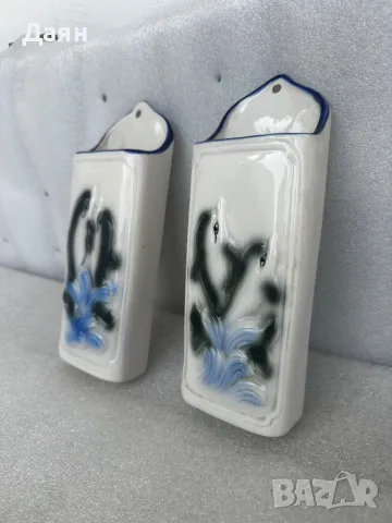 Старинни керамични вази за стена , снимка 5 - Декорация за дома - 49940552