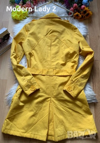 Жълт тренч Веро Мода, снимка 3 - Палта, манта - 50867659
