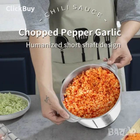 Висококачествен електрически чопър за смилане на месо,ядки и зеленчуци с обем 3 литра, снимка 6 - Чопъри и пасатори - 54153558