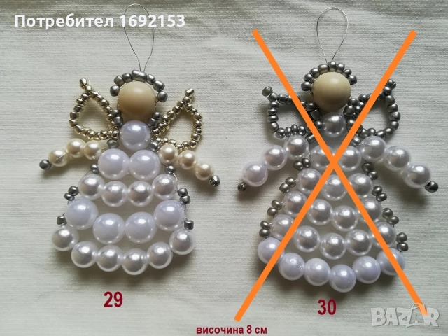 Ангелчета и снежинки - ръчно изработени, снимка 7 - Коледни подаръци - 35119745