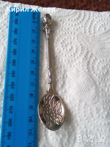 Лъжичка гравирани флорални мотиви 53818, снимка 5 - Антикварни и старинни предмети - 53578118